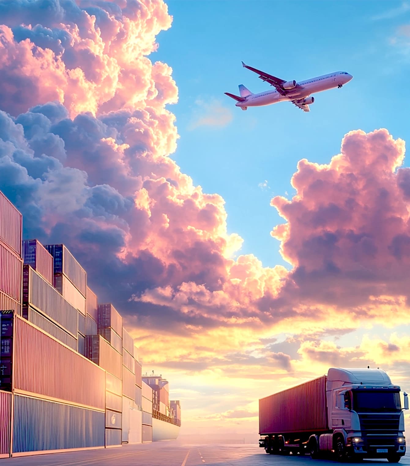 Equipo logístico profesional manejando envíos internacionales con cuidado