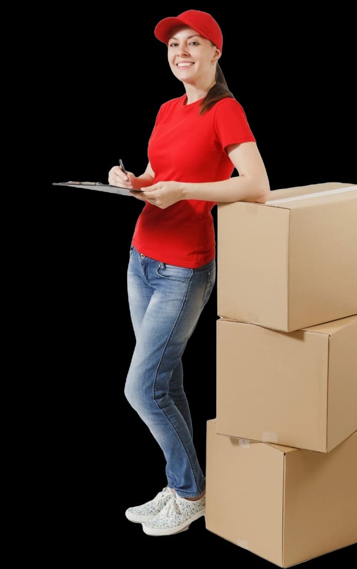 Woman holding boxes
